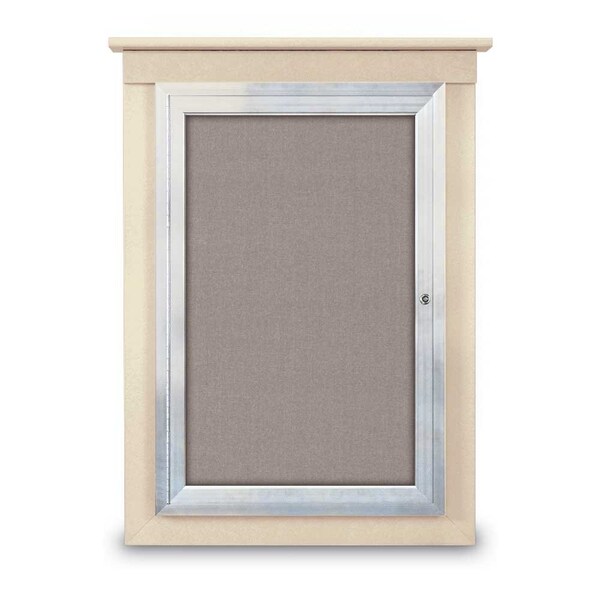 Single Door Enclosed Letterboard, 60"x42", UV1306TB-SATIN-GREEN